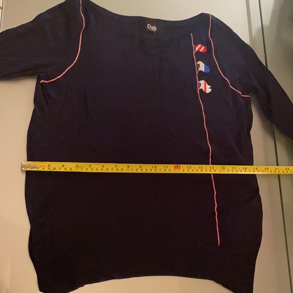 D&G by Dolce&Gabbana nautical navy sweater Sz. XL - Picture 8 of 12